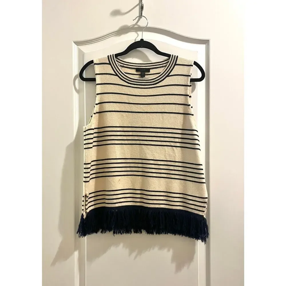 J. Crew Fringed Shell Top